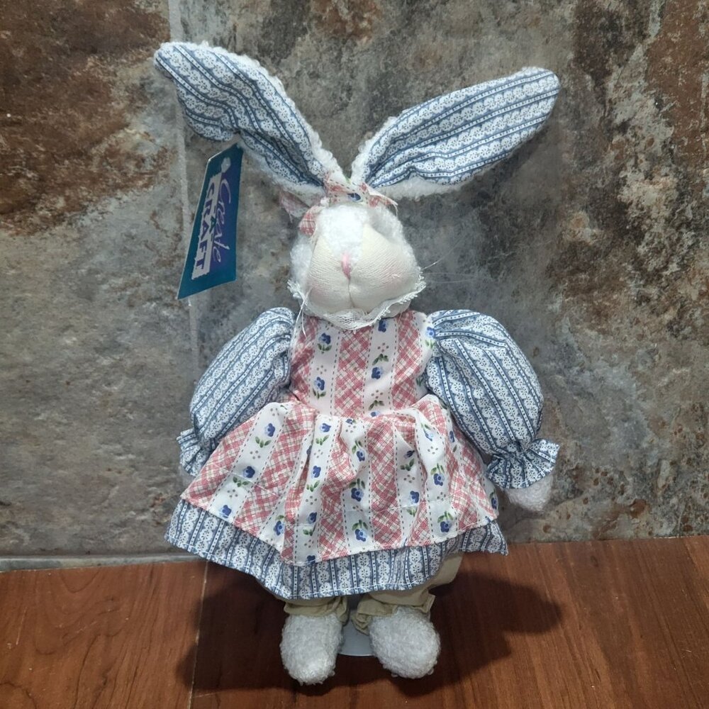Create A Craft Stuffed Bunny Easter Rabbit Country Farm House 12"